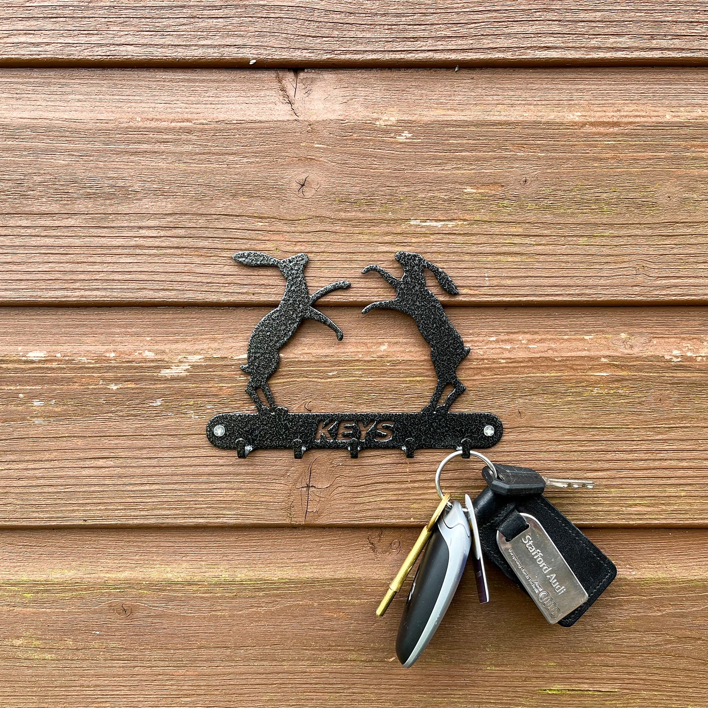 PoppyForge Boxing Hares Key Holder