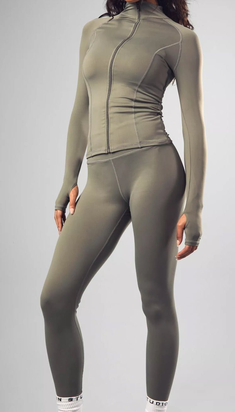 Khaki Active Sculpting Sportswear Fabric