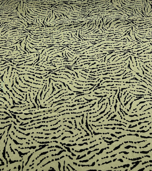 Khaki Black Mix Lightweight Non Stretch Woven Fabric