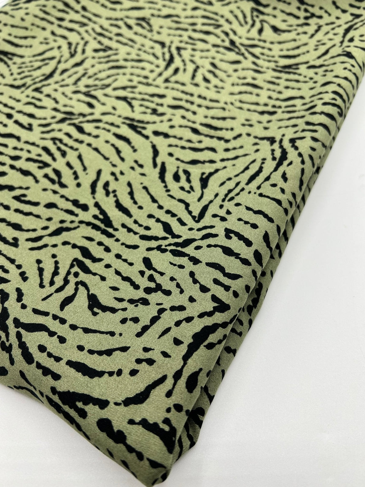 Khaki Black Mix Lightweight Non Stretch Woven Fabric