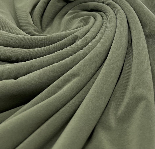 Plain Khaki ITY Fabric 4 Way Stretch