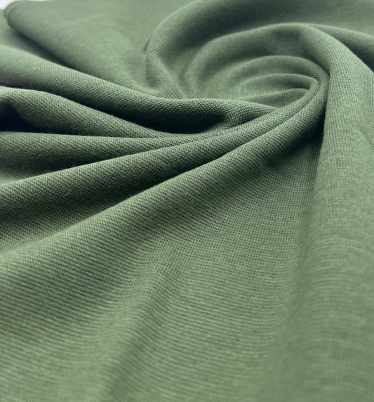 Khaki Jersey Cuffing Ribbing Fabric 270 GSM Cotton Knit 70cm Wide