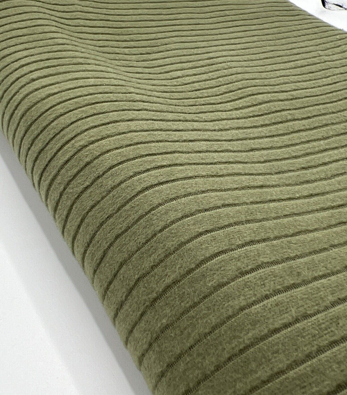 Khaki Soft Brushed 8x4 Wide Rib Stretch Fabric
