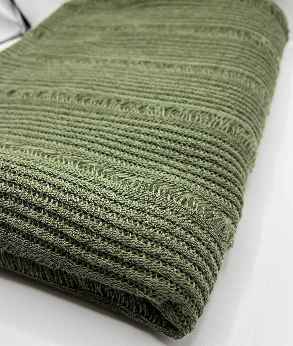 Khaki Stripe Knitted Stretch Fabric