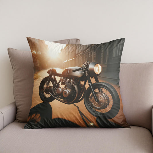 Sunset Café Racer Cotton Cushion