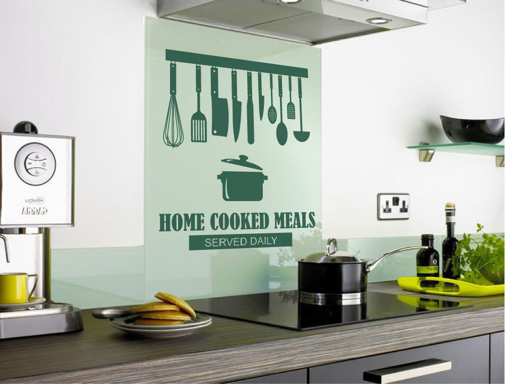 Home Cooked Meals Served Daily Kitchen Quote Wall Sticker