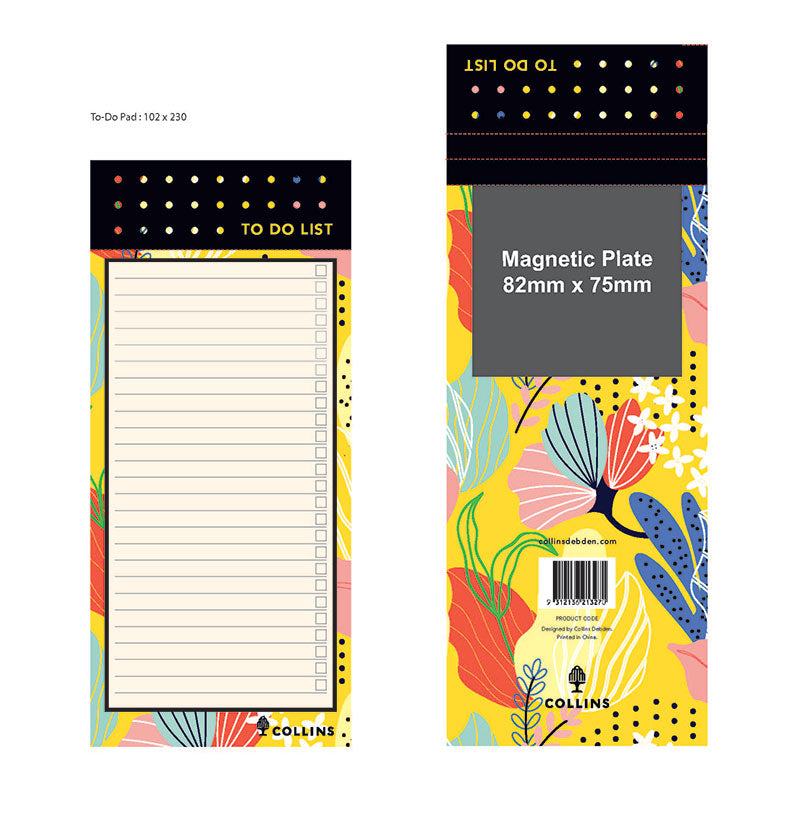 Kalos - Magnetic To Do List Pad Slim List - Yellow (KL1STD.45)