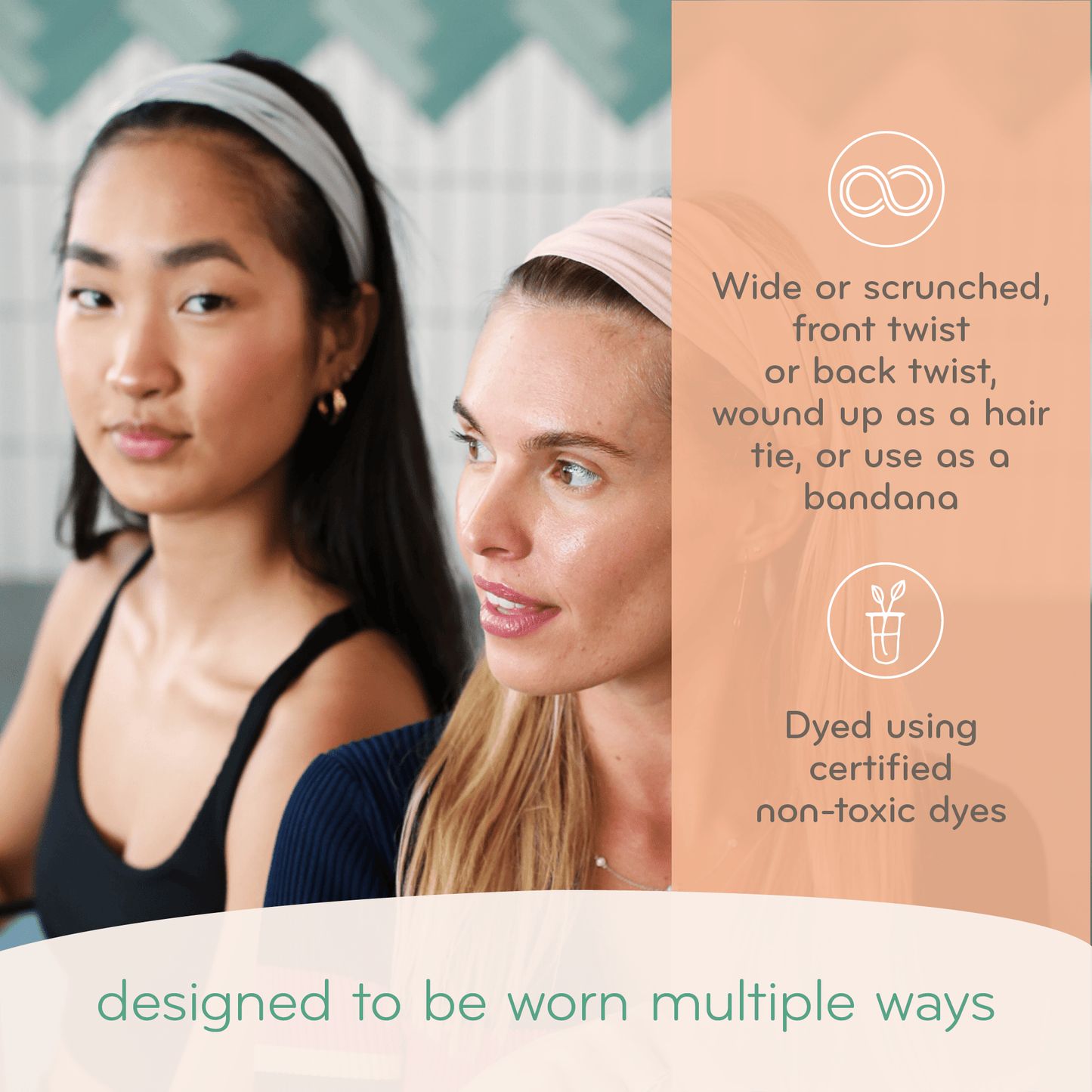 KOOSHOO Twist Headband Pink Mist – Organic Fairtrade