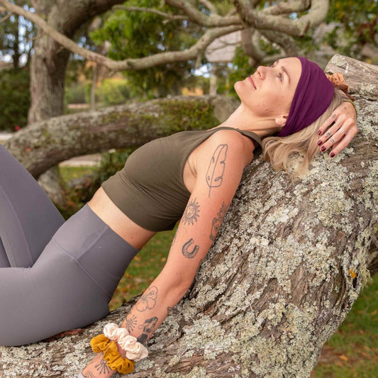 KOOSHOO Twist Headband Wild Beet – Organic Fairtrade