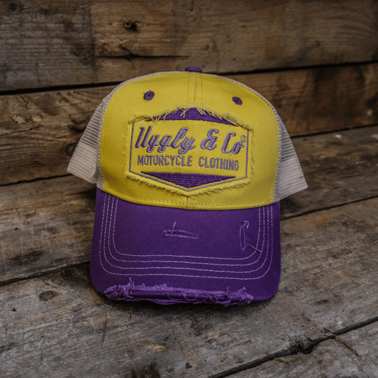 Yellow & Purple Diamond Trucker Hat