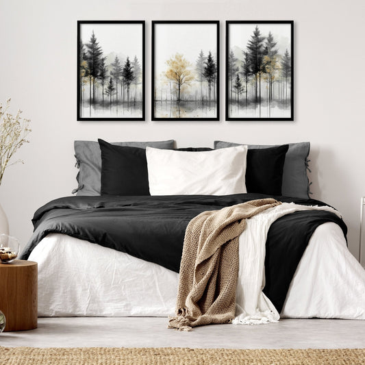 Landscape Canvas Wall Art | Set of 3 Asian Inspired Wall art Prints