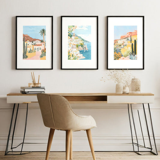 Large Wall Pictures | Set of 3 Beach Decor Wall art Prints