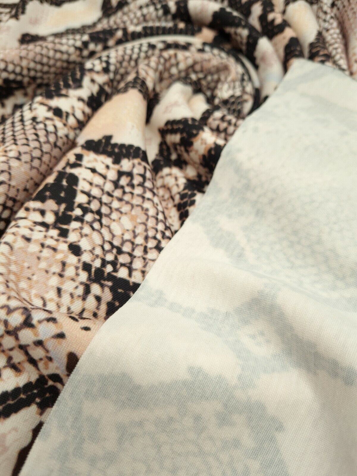 Light Pink Peach Snake Print Soft Touch Fabric