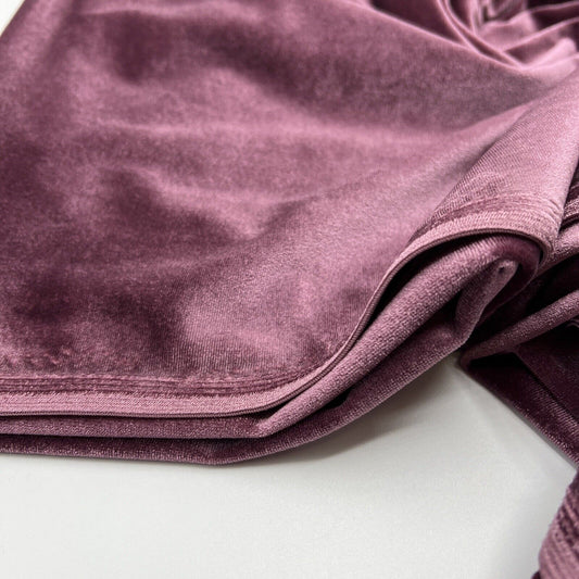 Light Plum Plain Velour Spandex Stretch Fabric