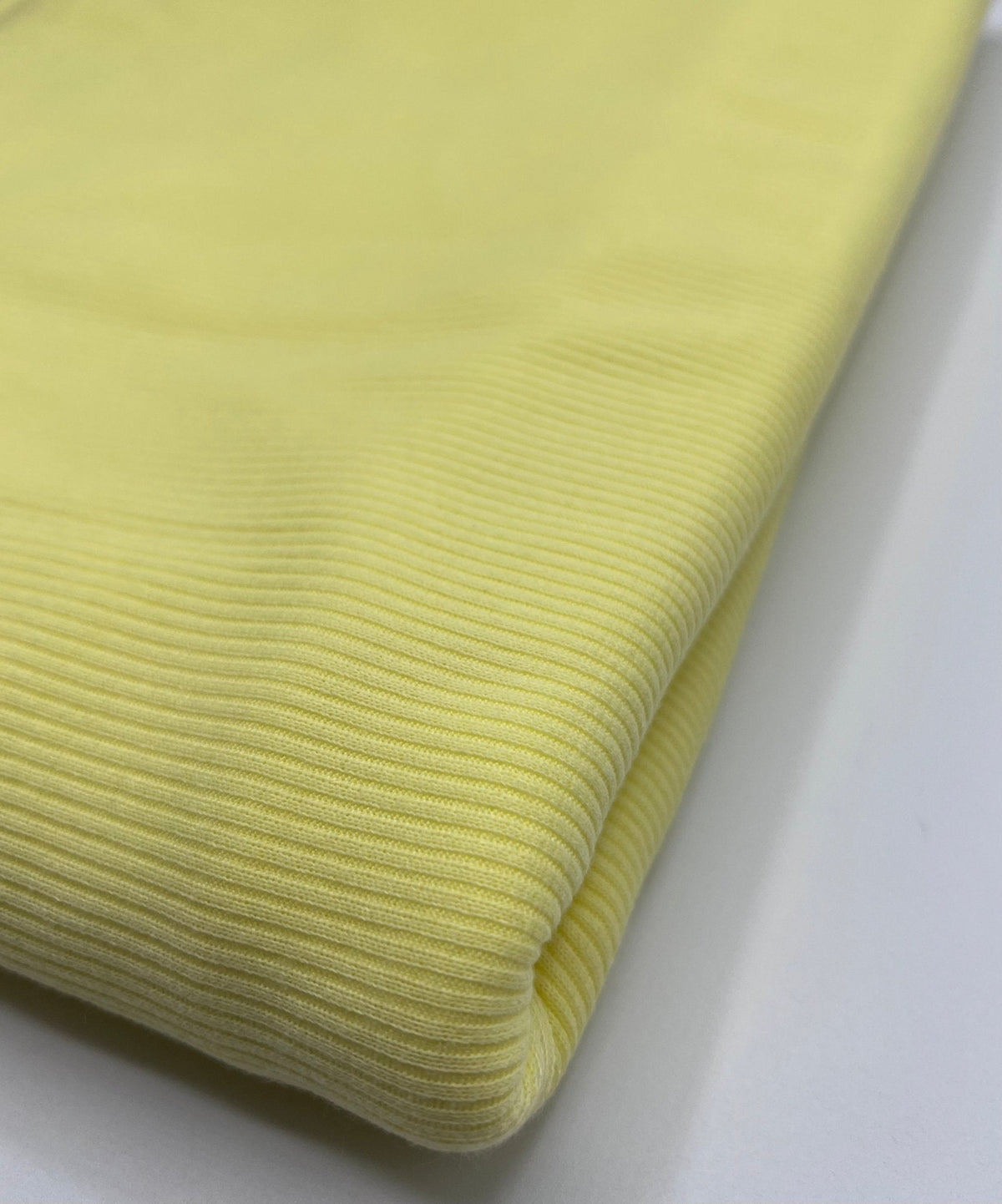 Light Yellow 2X1 Fine Rib Stretch Fabric