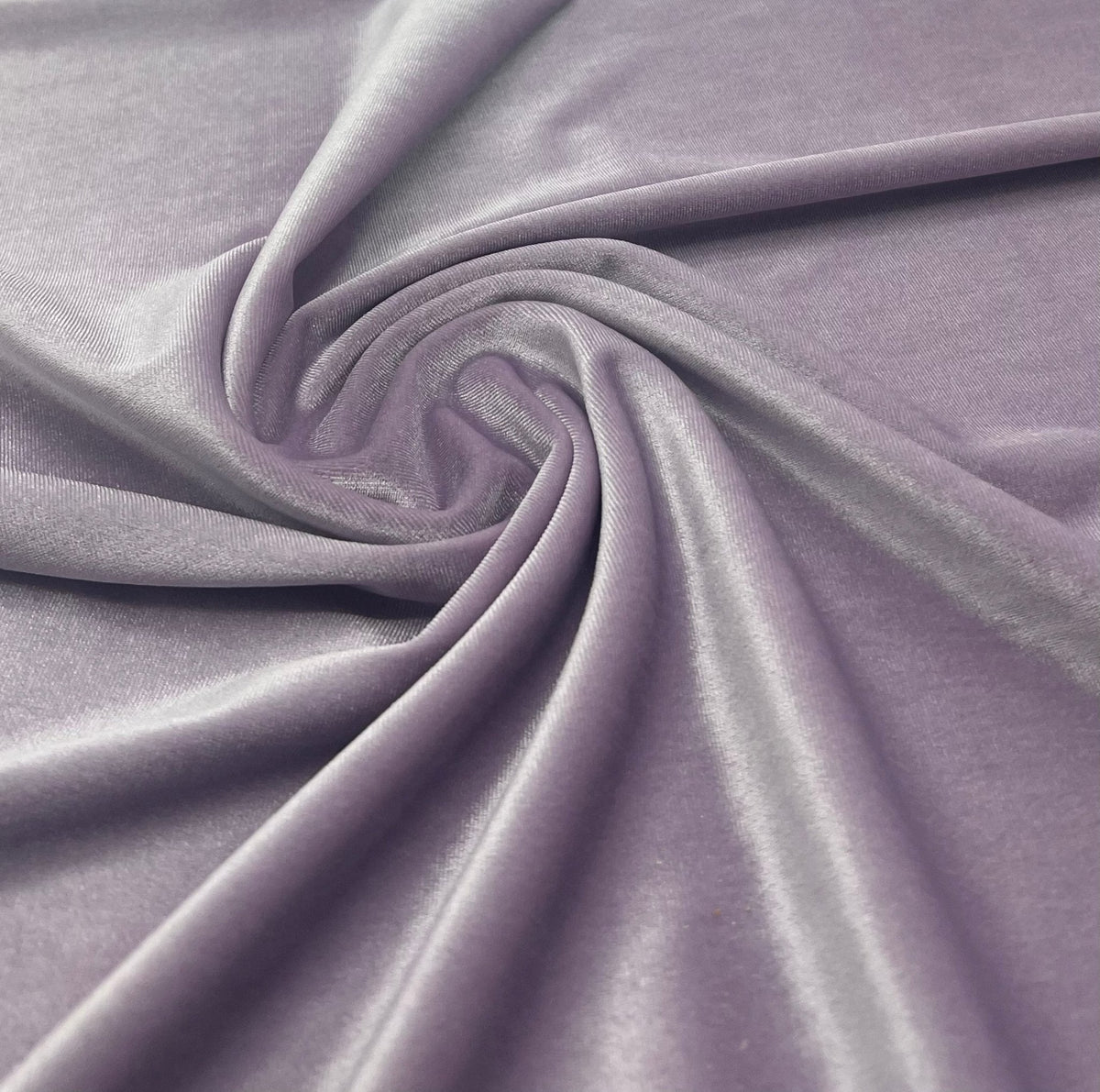Lilac Plain Velour Spandex Stretch Fabric