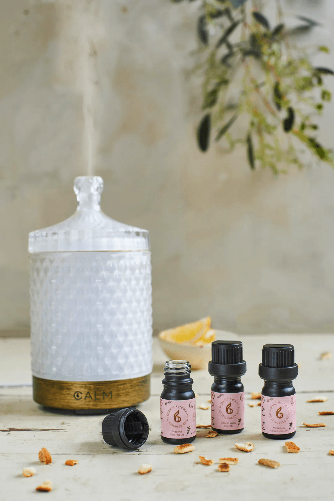 Aroma Diffuser with our Live Calm Oil Set - Energy & Immunity Boost