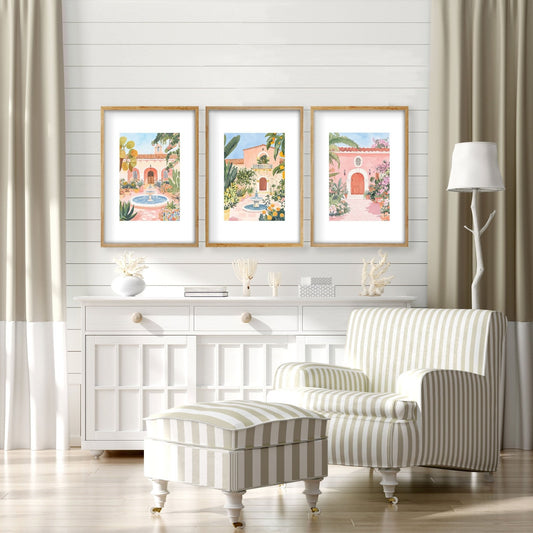 Living Room Pictures Decoration | Set of 3 Beach Decor Wall art Prints