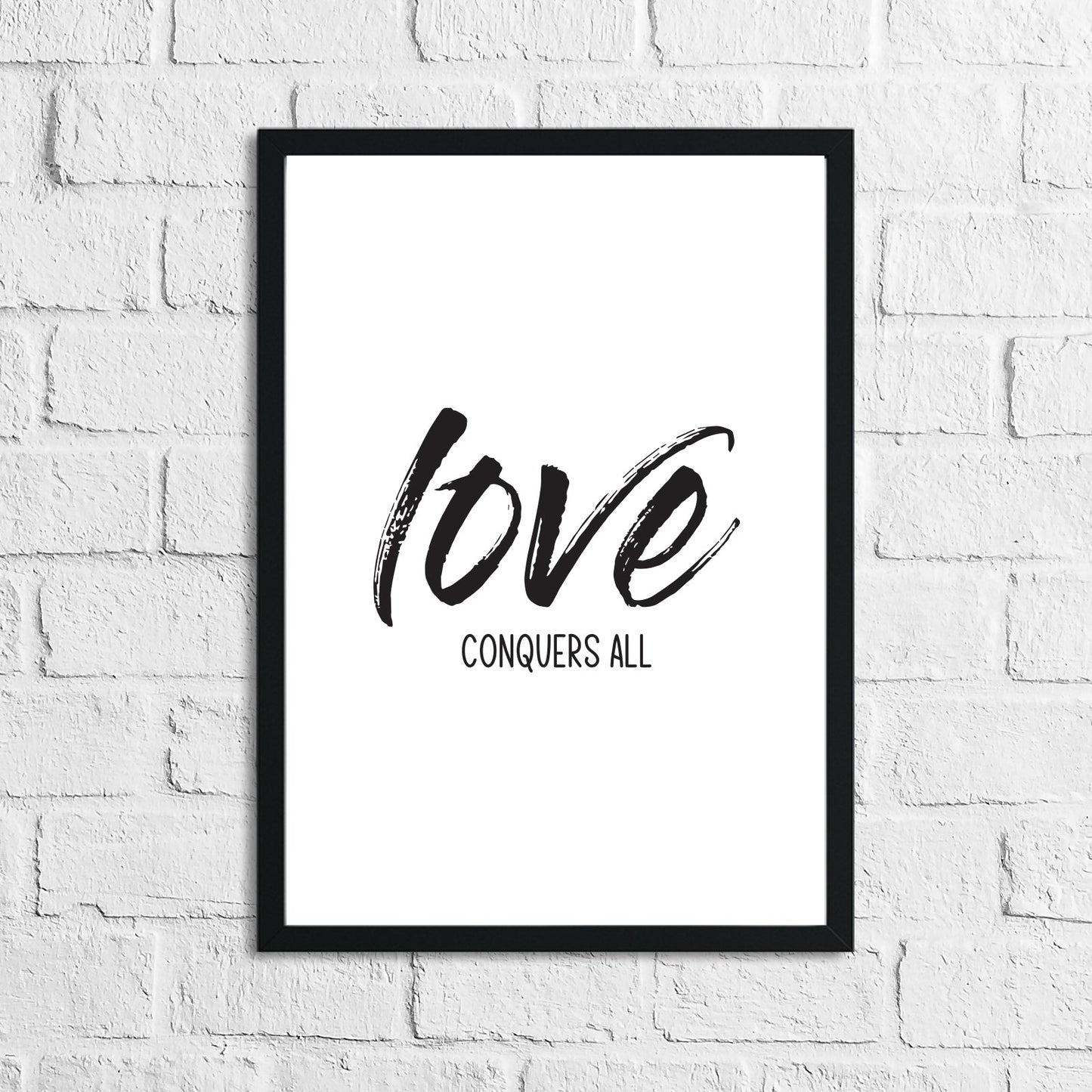 Love Conquers All Brush Wall Decor Bedroom Print