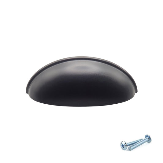 M4TEC Black Cup Handle – VG6 Series (96mm Drawer Cup Pull, 77mm Hole Centres)