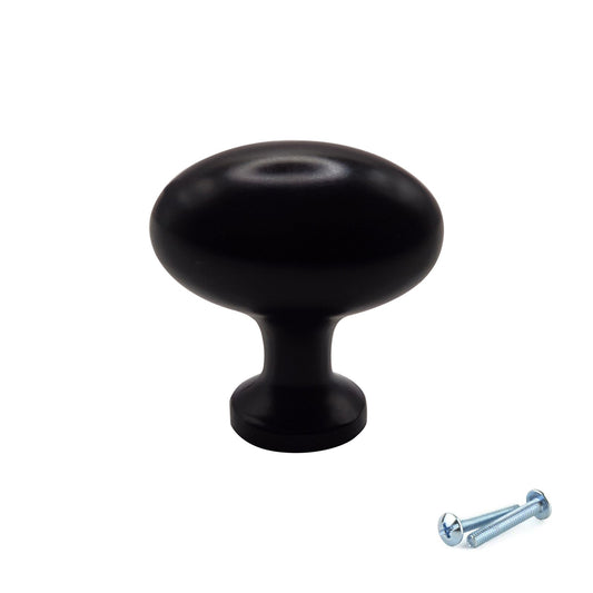 M4TEC Black Oval Knob Handle – VG8 Series (36mm Cabinet, Drawer & Cupboard Knob)