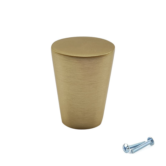 M4TEC Brushed Brass Cylinder Cabinet Knob – 20mm Drawer & Cupboard Door Handle VF5 Series