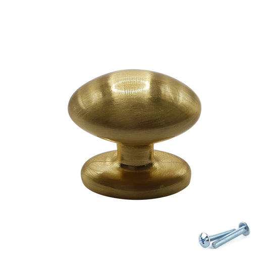 M4TEC Brushed Brass Cabinet Knob – 34mm Drawer & Cupboard Door Handle (VF9 Series)