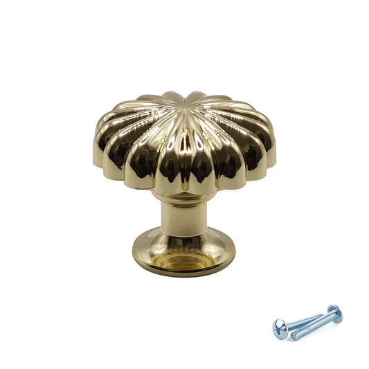 M4TEC Karat Gold Fluted Knob Handle – VH3 Series (30mm Cabinet, Drawer & Cupboard Knob)