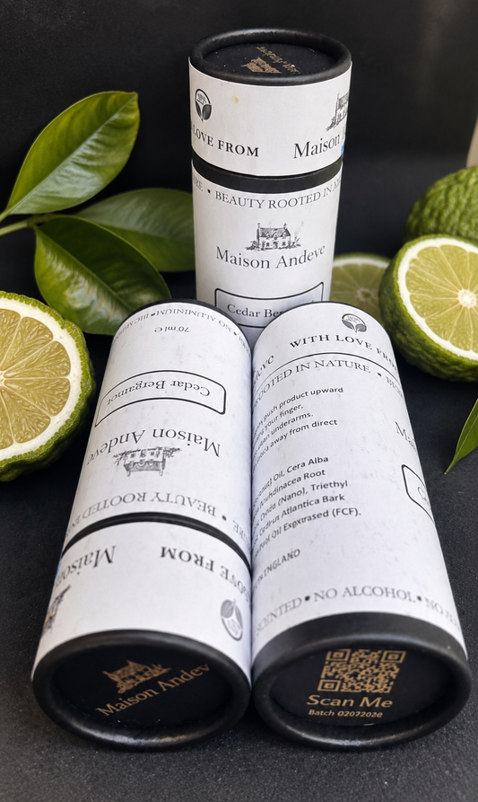 Natural Deodorant – Cedar & Bergamot | Aluminium, Bicarbonate & Alcohol Free | 70g