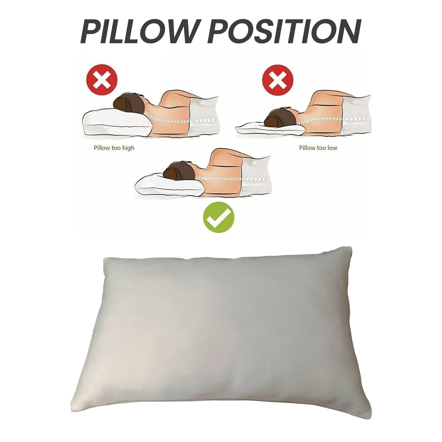 Memory Foam Pillow Medium Luxury Premium Fibre Filling for Superior Comfort and Support by OLIVIA ROCCO