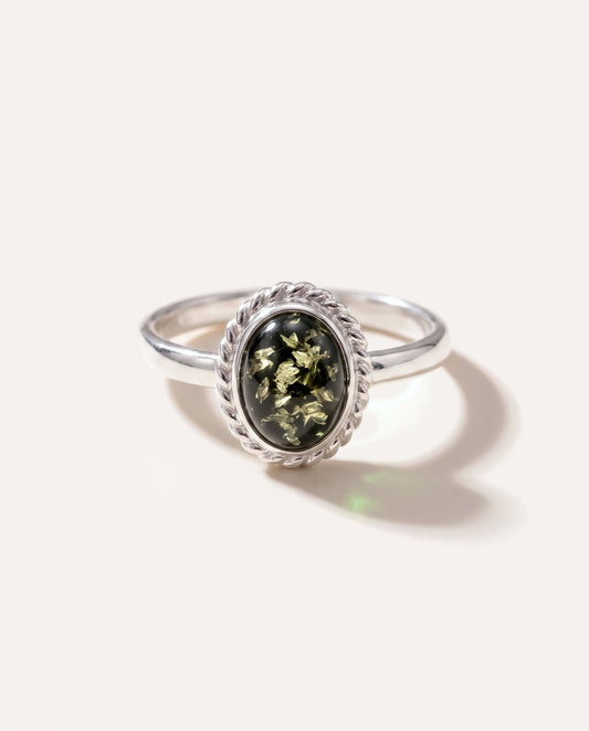 Mini Green Amber Quintessence Ring