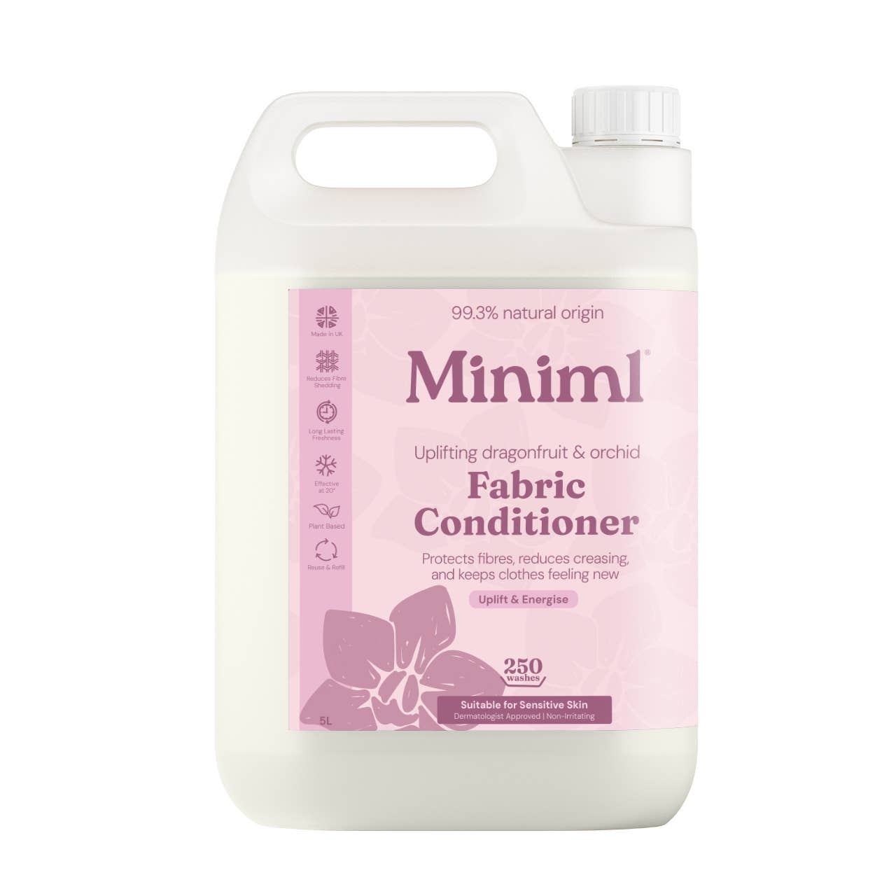 Miniml Fabric Conditioner Pink Dragonfruit + Orchid 5L Softening & Freshness