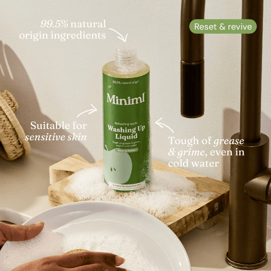 Miniml Refreshing Apple Washing Up Liquid 400ml Plant-Based Dish Soap