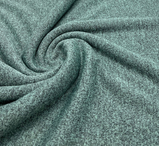 Mint Green Melange Knit Stretch Fabric