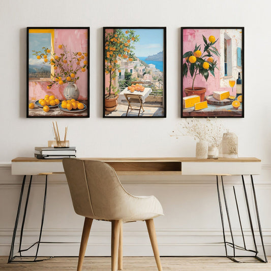 Modern office wall decor | Set of 3 Italian Lifestyle Wall art Prints