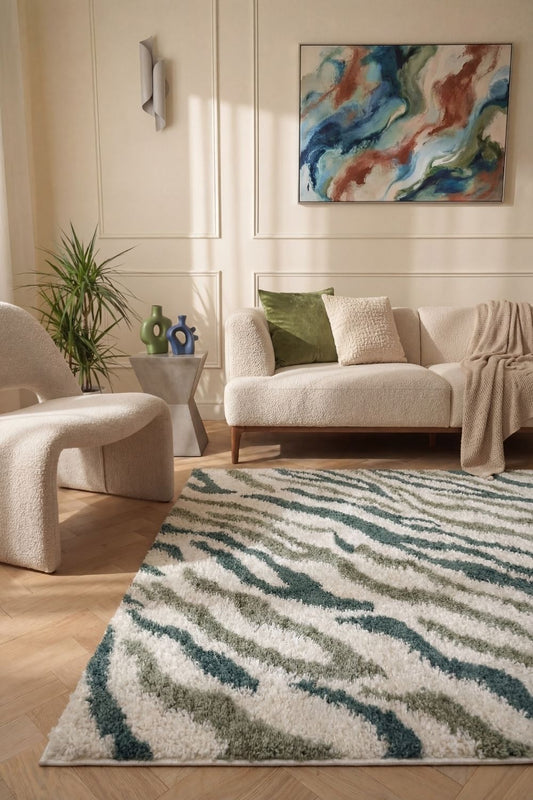 Moodi Shaggy Green Nyra Rug