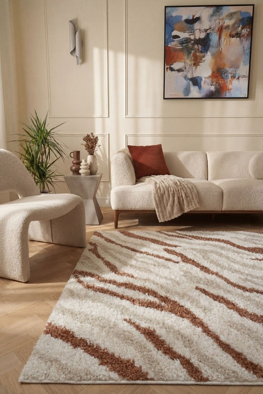 Moodi Shaggy Cream/Terra Savara Rug