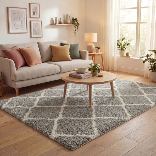 Moroccan Grey Shaggy Rug | 710