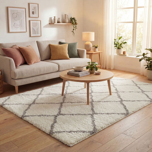 Moroccan Ivory Shaggy Rug | 700