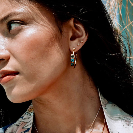 Athena Mosaic Hoops Iolite