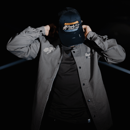 Grey Flattrack Moto Shacket