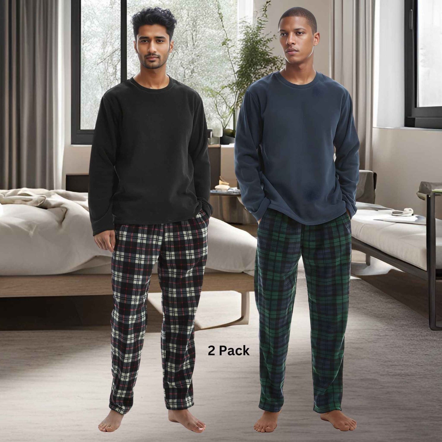Green Long-Sleeve Fleece Pyjama Sets for Ultimate Comfort and Style