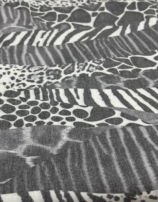 Multi Animal French Terry Loopback Fabric