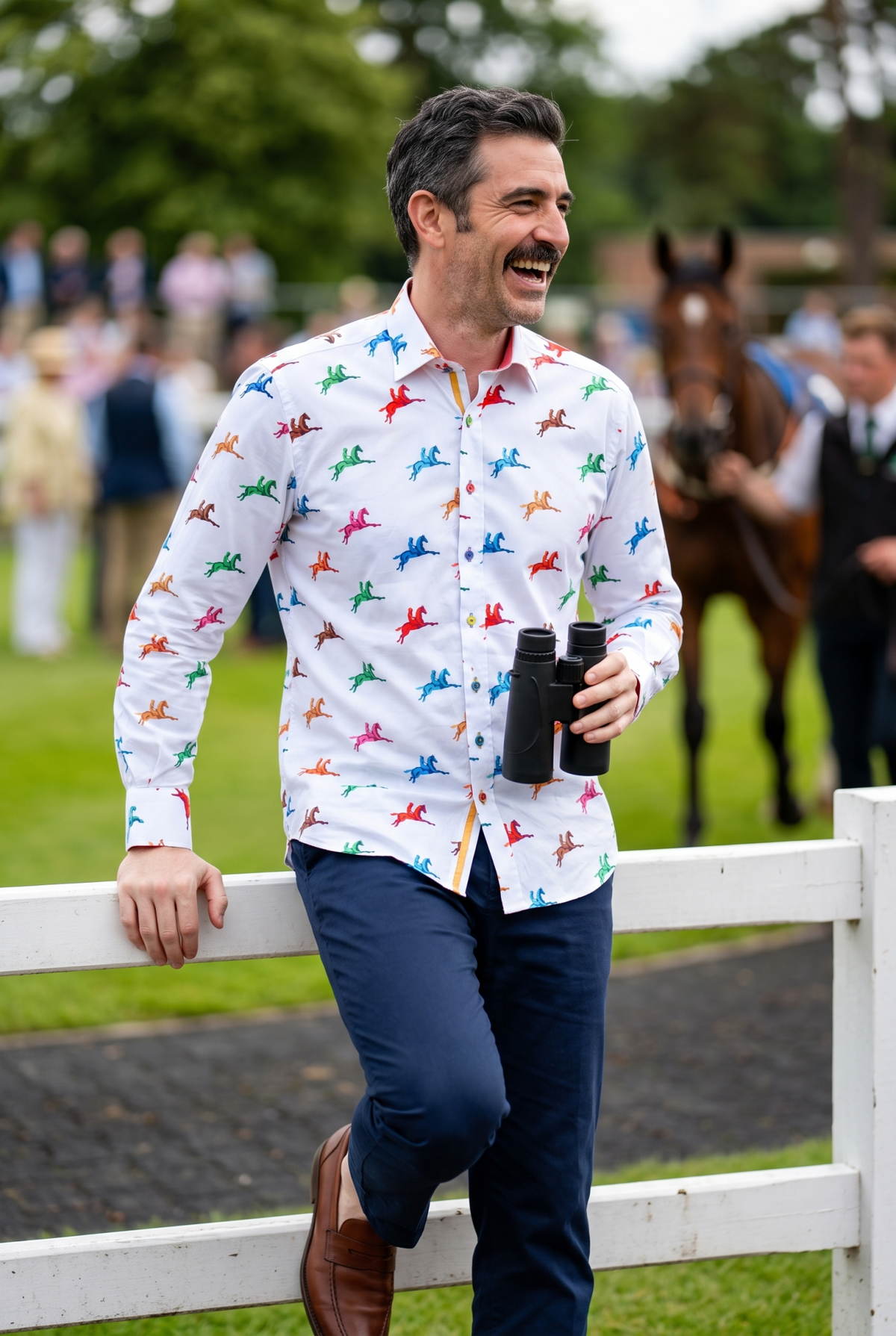 Multi Horse Rider Print Shirt