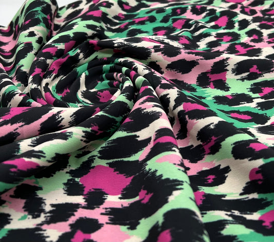 Multi Leoapard Non Stretch Woven Dress Craft Fabric