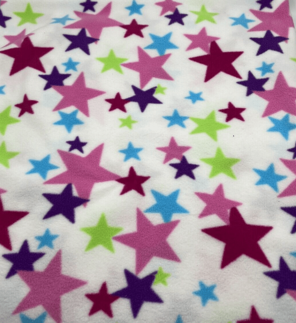 Multi Stars Printed Anti-Pil Polar Fleece Fabric Blanket Loungewear