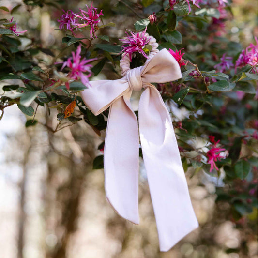 Multi-Use Organic Cotton Satin Bow Scrunchie – Violet Ice