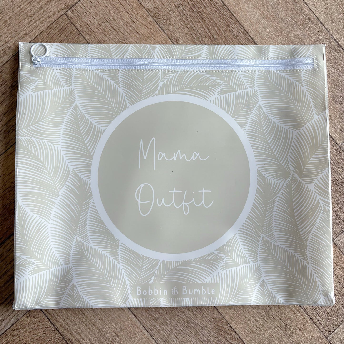 Hospital Bag Organiser Pouches - Unisex Beige Leaf Print