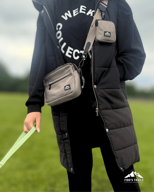 Dog Walking Bag with Mini Treat Pouch – Mushroom | Fido’s Trails