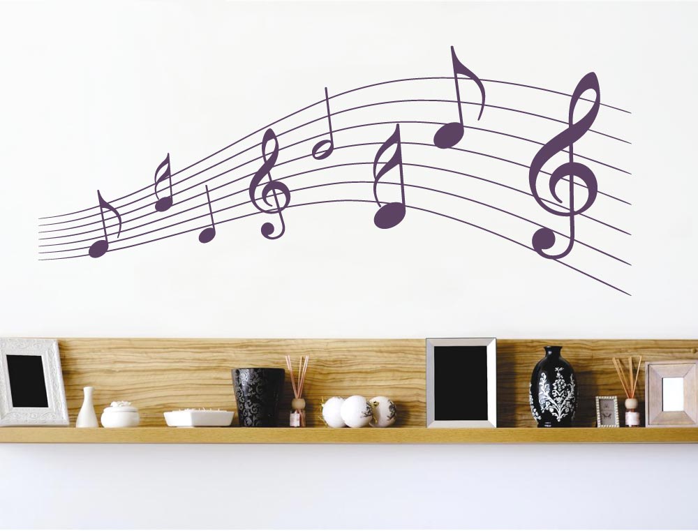 Music Notes Wall Sticker – Musical Wall Art Studio Decor